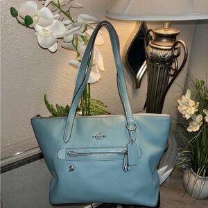 Coach Light Blue Leather Tote
